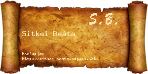 Sitkei Beáta névjegykártya