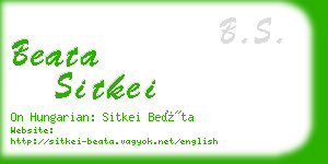 beata sitkei business card